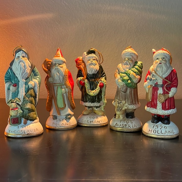Hand painted Porcelain Santa Figurines - Picture 1 of 6